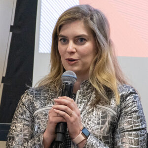 Amy Diestler accepts her award