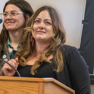 Jenna Klinner tearfully accepts her award