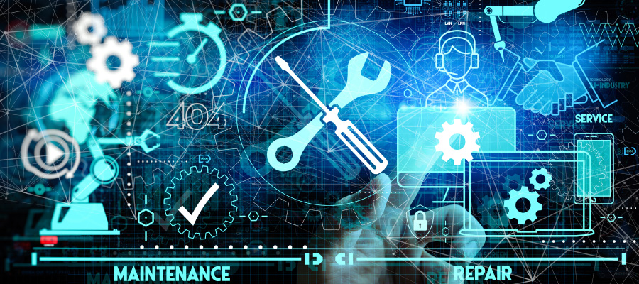 touchscreen with computer repair icons