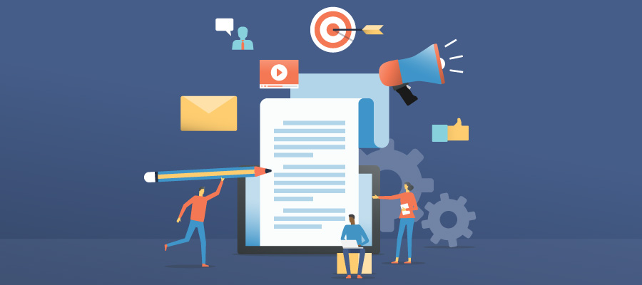 Illustration depicting content creation