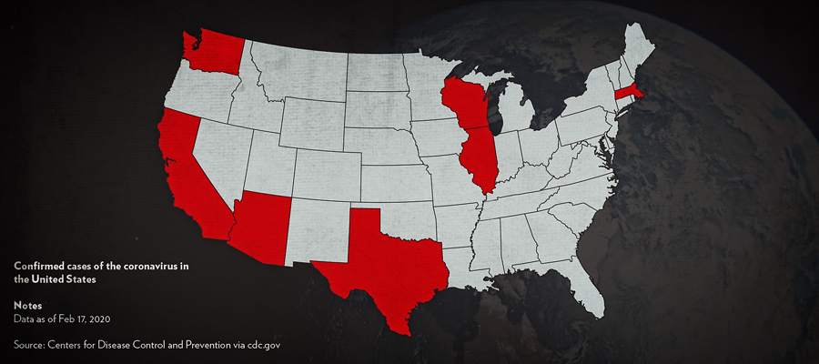 Map of coronavirus outbreak as of Jan 28 2020