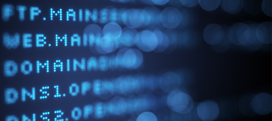 Computer screen with DNS, domain and https information on it