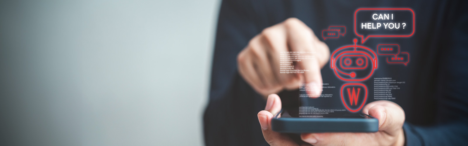 Person using AI assistant on smartphone