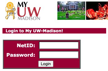 My UW–‍Madison login page from 2001 with NetID and password fields
