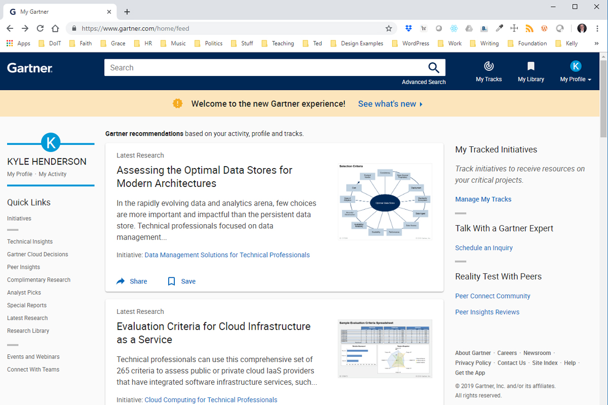 Screen shot Gartner for UW